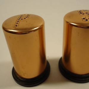Vintage Copper color salt & pepper shakers