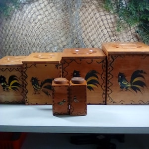 Set of 6 Woodpecker canisters