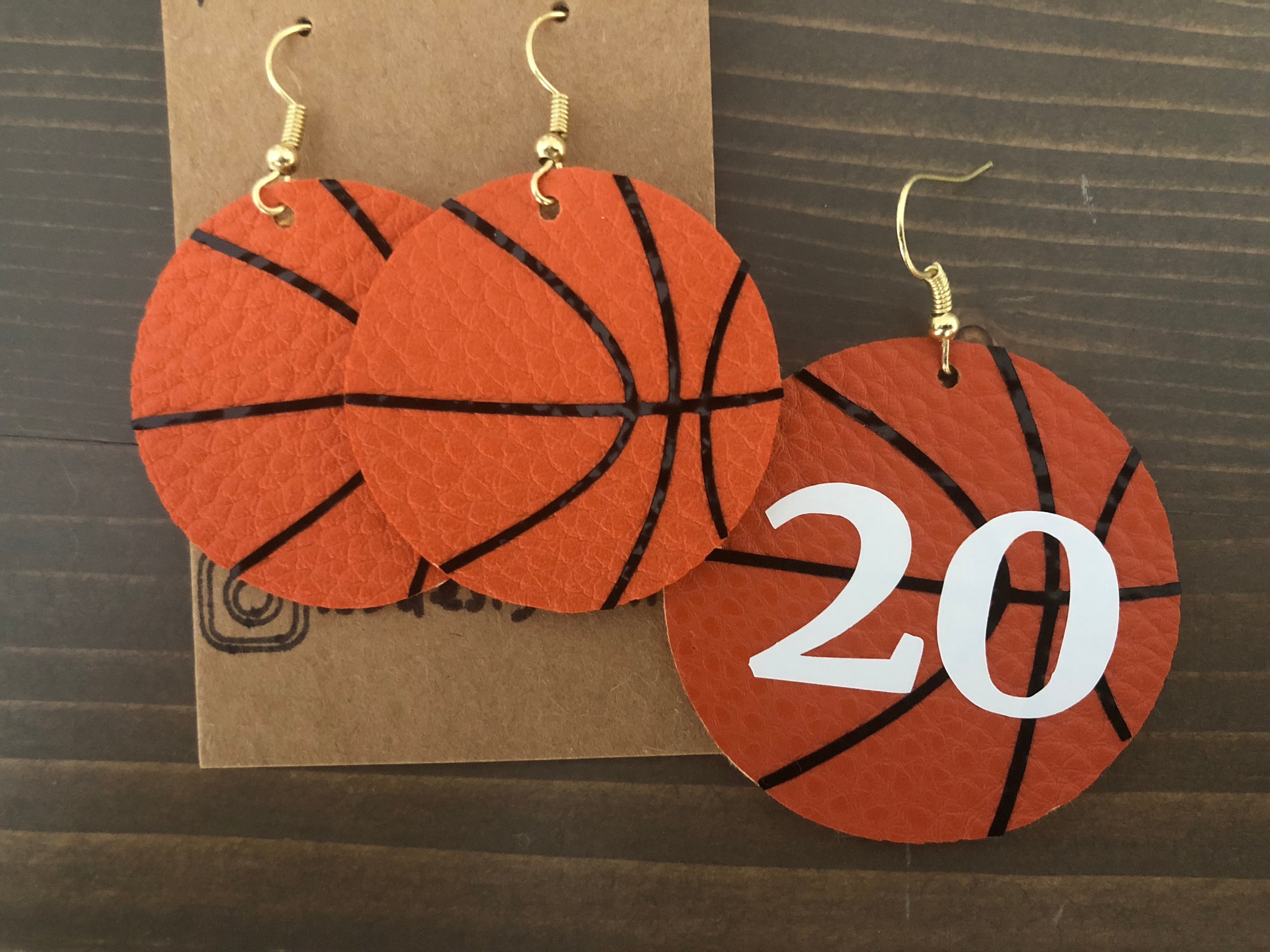 Leather Basketball Earrings Personalized Basketball Earrings Etsy
