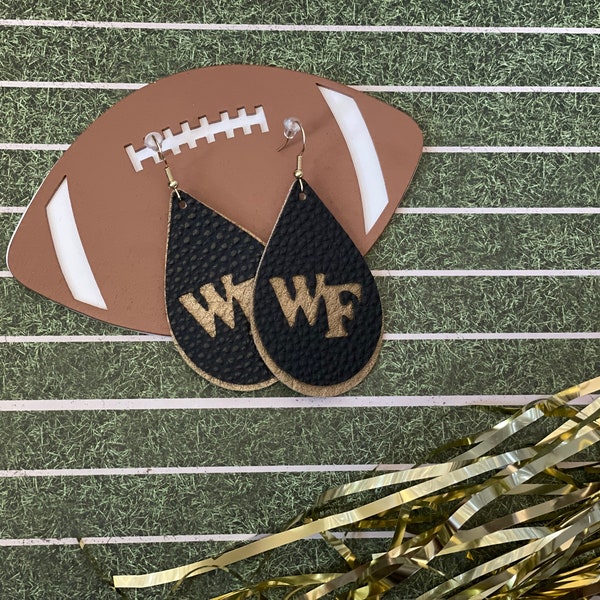 WAKE FOREST leather earrings