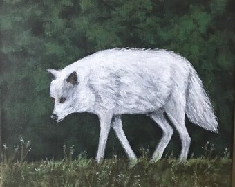 Wolf Painting, Wolf Art, White Wolf, Animal, Predator, Wall Art, Mom, Dad, Boyfriend, Girlfriend Gift, Animal Lover, Pack Animal