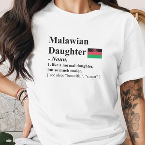 Malawian Daughter Definition Funny T-Shirt, Cool Malawian Pride Tee, Gift for Malawian Women, Heritage Shirt, Beautiful Smart Daughter