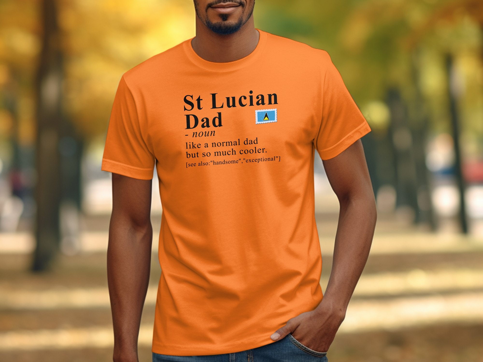 St Lucia T-shirt for Dad, St Lucian Heritage Shirt, Dad Definition Shirt
