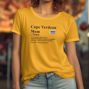 Cape Verde T-shirt For Mom, Cape Verdean Heritage Shirt, Mom Definition Shirt, Cape Verde Gift Idea, Gift for Cape Verdean, African Heritage