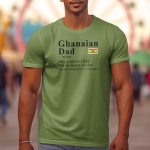 Ghana T-shirt For Dad, Ghanaian Heritage Shirt, Dad Definition Shirt, Ghana Gift Idea, Gift for Ghanaian, African Heritage Tee, African Gift Heather Green