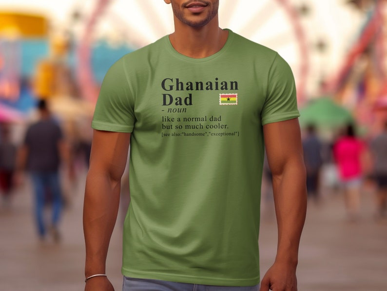Ghana T-shirt For Dad, Ghanaian Heritage Shirt, Dad Definition Shirt, Ghana Gift Idea, Gift for Ghanaian, African Heritage Tee, African Gift Heather Green