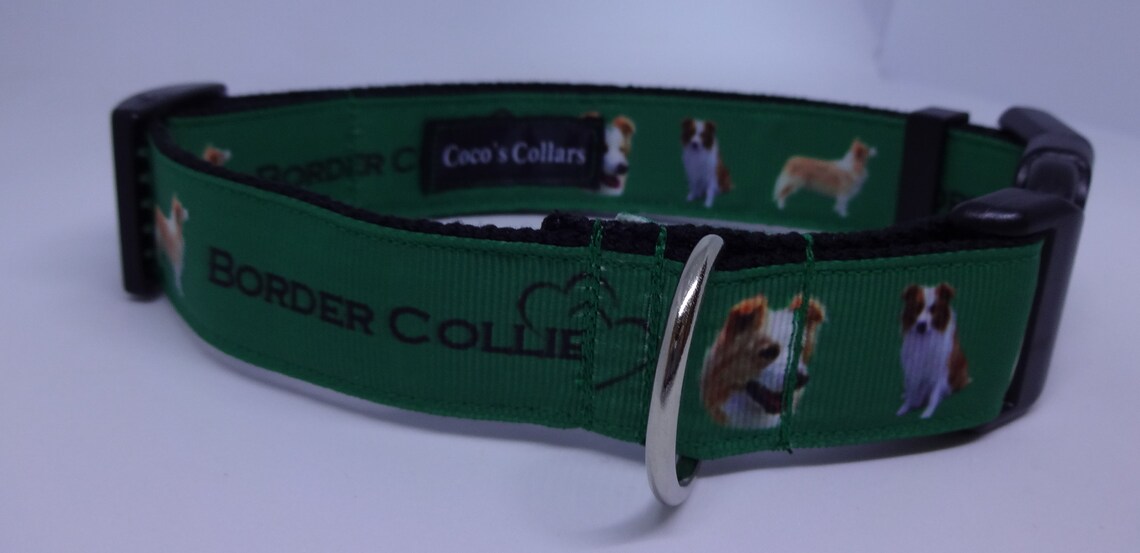 Red Border Collie Adjustable Dog Collar 25mm Wide 55cm Etsy