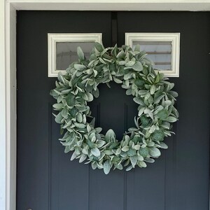 Eucalyptus and Lambs Ear Spring Wreath for Front Door, Farmhouse ...