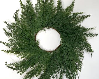 Kleine kerstkrans, kerstkaarshouder, wintertafeldecor, mini ceder kastkransen, boerderij kerst raamkrans