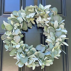 Lambs Ear Wreath for Front Door, Farmhouse Eucalyptus Wreath,  Small Wreath Farmhouse, Year Round Wreath, Everyday Wreath, mini wreath