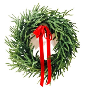 Real Touch Norfolk Pine Christmas Wreath: Lifelike Holiday Decor