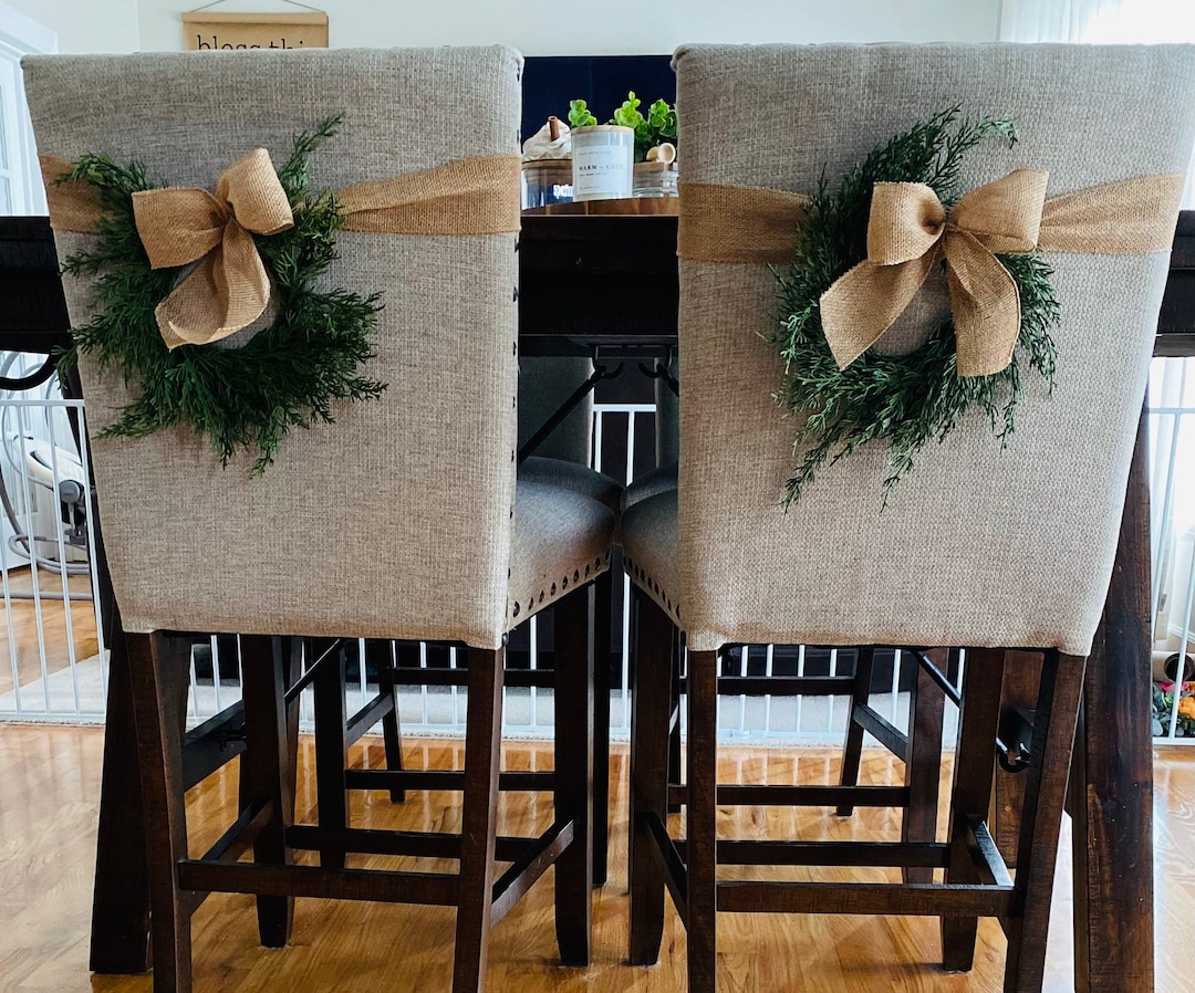 Fall Chair Bows Mini Fall Chair Wreaths With Ribbon, Mini Chair Wreaths, Cabinet Wreath ...