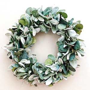 Lambs Ear and Eucalyptus Wreath: Farmhouse Style Front Door Decor