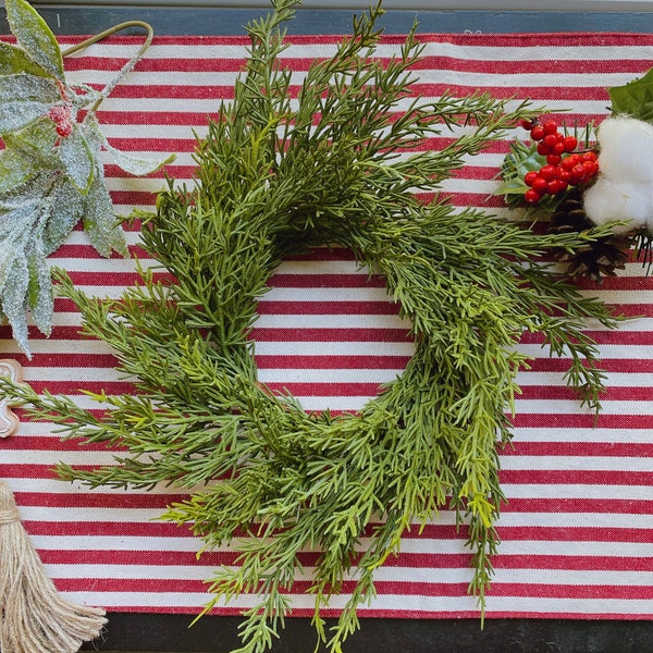 Small Christmas Wreath, Christmas candle Wreath Holder, Winter table Decor, Mini Cedar Cabinet Wreaths, Farmhouse Christmas Window Wreath