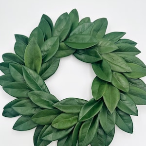 Real Touch Magnolia Wreath, Year Round  Greenery Wreath, Farmhouse Mantle Decor, Door Hanger, Southern Magnolia Decor, Above the Bed Decor