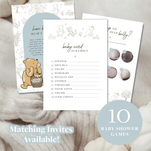 10 Winnie the Pooh Themed Baby shower games - Baby Blue Theme