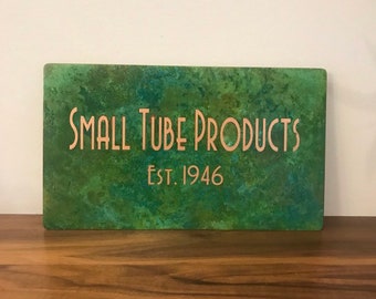 Copper logo sign- Personalized with Company Name or Logo - Copper Patina Sign