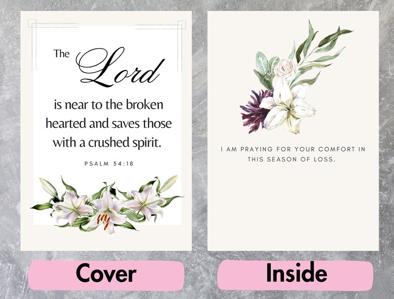 Christian Sympathy Card Printable Religious Condolence Card Etsy