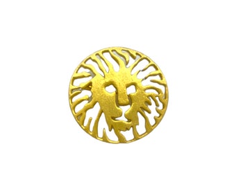 Vintage Petite Anne Klein Brush Gold Cutout Lion Logo Brooch