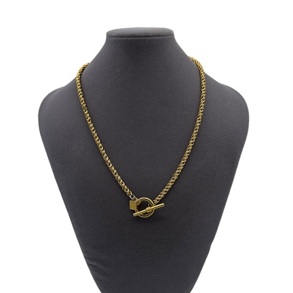 Anne Klein Signed Vintage Jewelry Matt Gold Layering Chain
