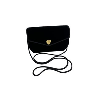 Bolso bandolera pequeño de terciopelo negro