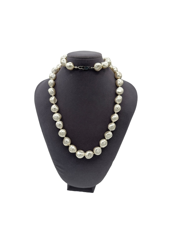 Classic Long Faux Baroque Pearl Layering Vintage N