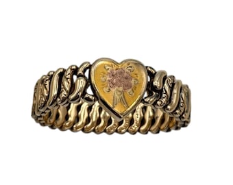 1940's Gold Filled Carmen Sweetheart Expansion Bracelet by D.f.b.