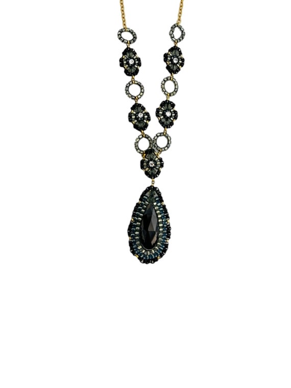 Miguel Ases Designer Black Teardrop Beaded Strand… - image 6