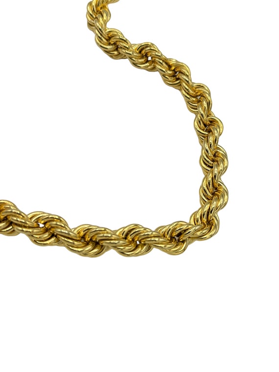 Long Statement Rope Link Gold Vintage Layering Ch… - image 4