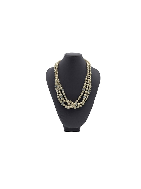 J. Crew Vintage Jewelry Layered Three Strand Pearl