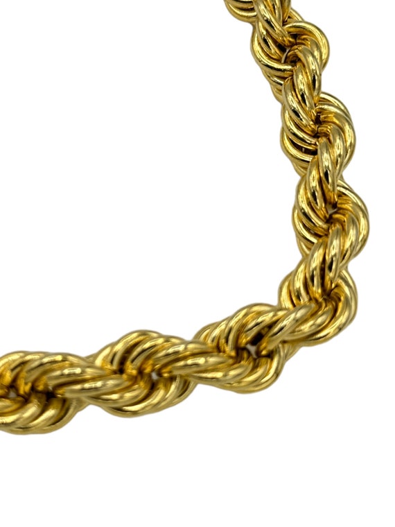 Long Statement Rope Link Gold Vintage Layering Ch… - image 5