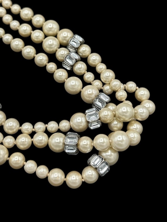 J. Crew Vintage Jewelry Layered Three Strand Pear… - image 6