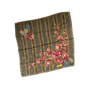 Nina Ricci Roses Floral Vintage Large Square Silk Scarf Italy