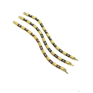 Joan Rivers Enamel Gold Set of Three Tennis Stacking Bracelets