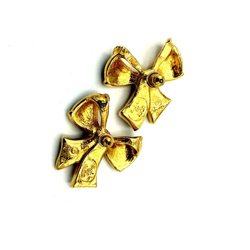 KJL Avon Jewelry Pendant Enhancer /& Earrings Statement Designer Jewelry Kenneth Jay Lane Black Bow Ribbon Enamel Jewelry Set