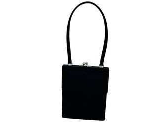 Vintage Express Y2K Black Satin Minimalist Top Handle Handbag