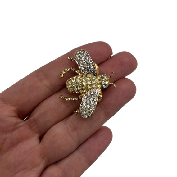 Kenneth Jay Lane Vintage Bumble Bee Rhinestone Br… - image 3