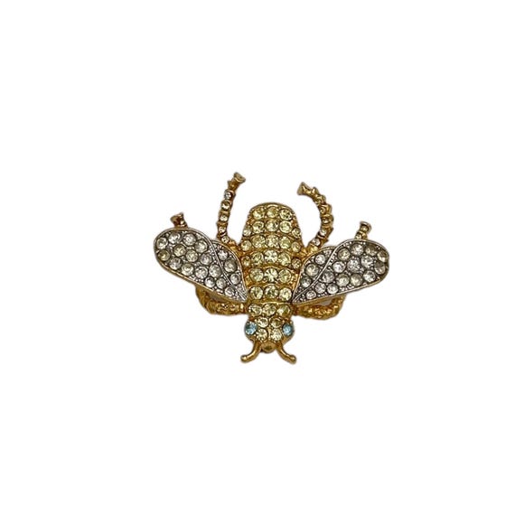 Kenneth Jay Lane Vintage Bumble Bee Rhinestone Br… - image 2