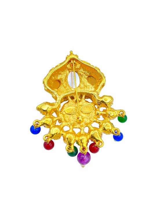 Kenneth Jay Lane KJL Gold Mogul India Jewel Color… - image 4