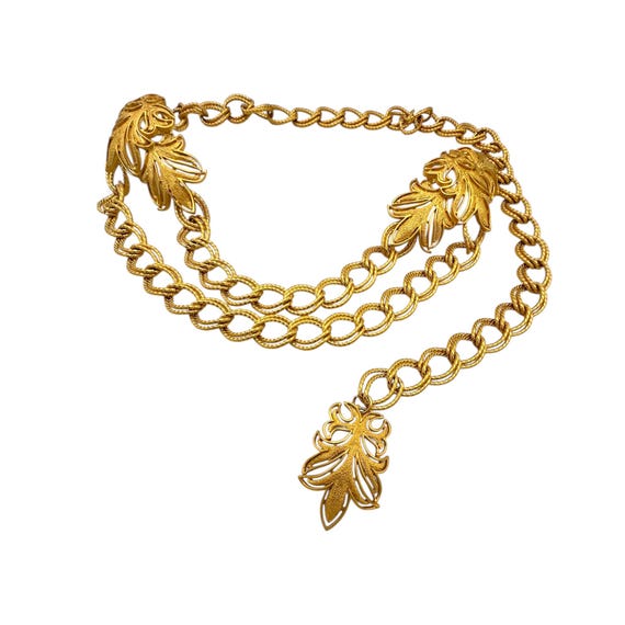 St. John Gold Chain Belt Vintage St John Triple-Strand Enamel Logo Chain Belt II – Recess main image 3
