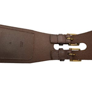 Vintage Ralph Lauren Brown Leather Equestrian Belt with Pockets Sz M