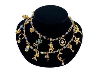 Gold Kirks Folly Victorian Revival Dance with Fairies Charm Necklace