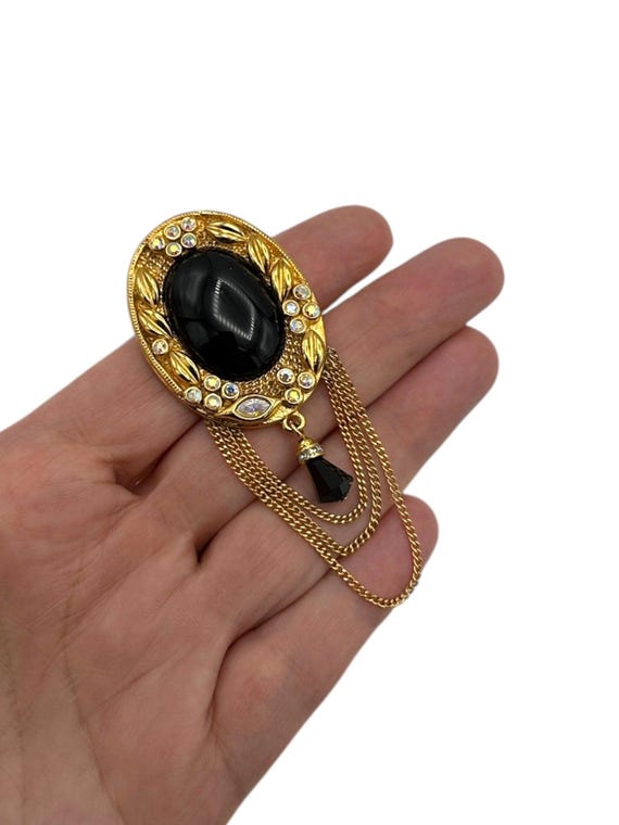KJL Kenneth Jay Lane Victorian Revival Brooch Ova… - image 2