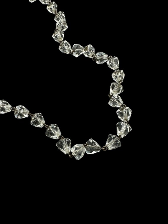 Art Deco Vintage Sterling Silver Faceted Clear Cr… - image 5