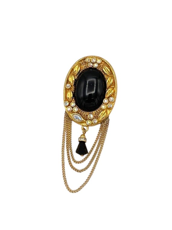 KJL Kenneth Jay Lane Victorian Revival Brooch Ova… - image 1