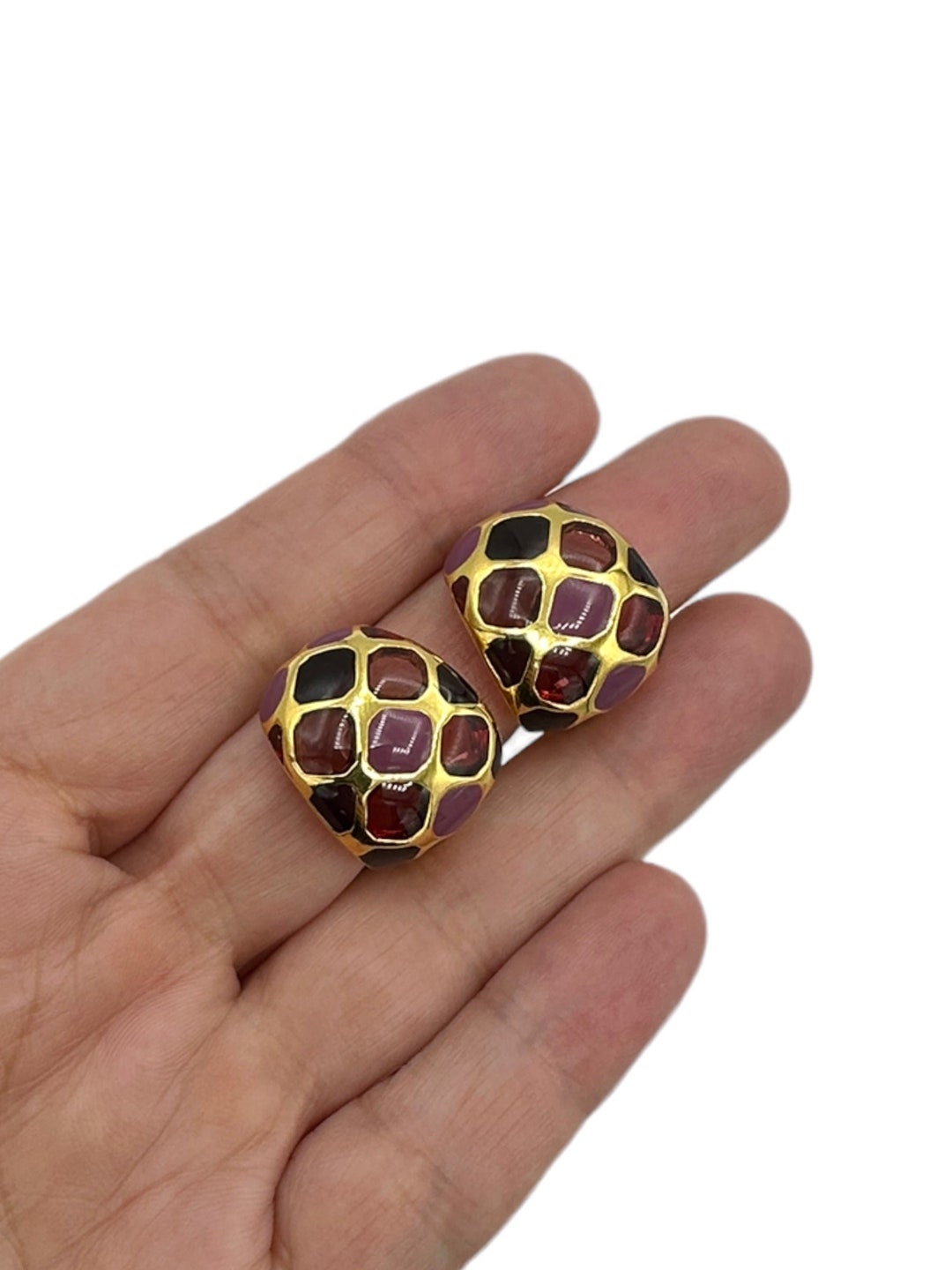 Purple Plique Spark Studs