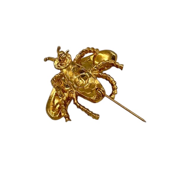 Kenneth Jay Lane Vintage Bumble Bee Rhinestone Br… - image 4