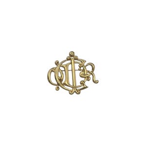 Vintage Christian Dior Monogram Brooch | Signed Logo Pin Statement Designer Pin
