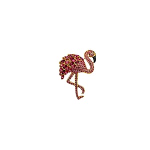 Large Pink Rhinestone Flamingo Nolan Miller Brooch Pin