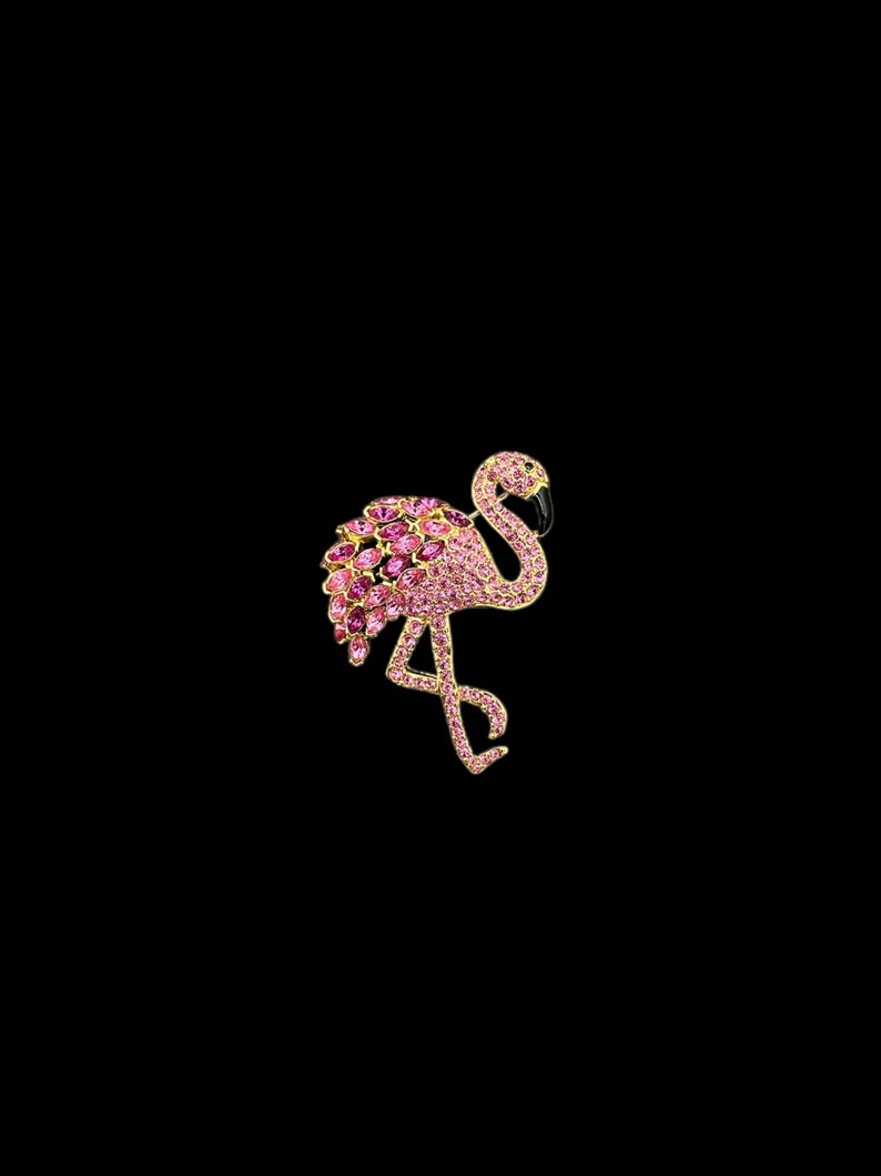 Large Pink Rhinestone Flamingo Nolan Miller Brooch Pin